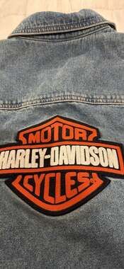 Harley-Davidson Women's Blue Denim Trucker Jacket with Embroidered Logo